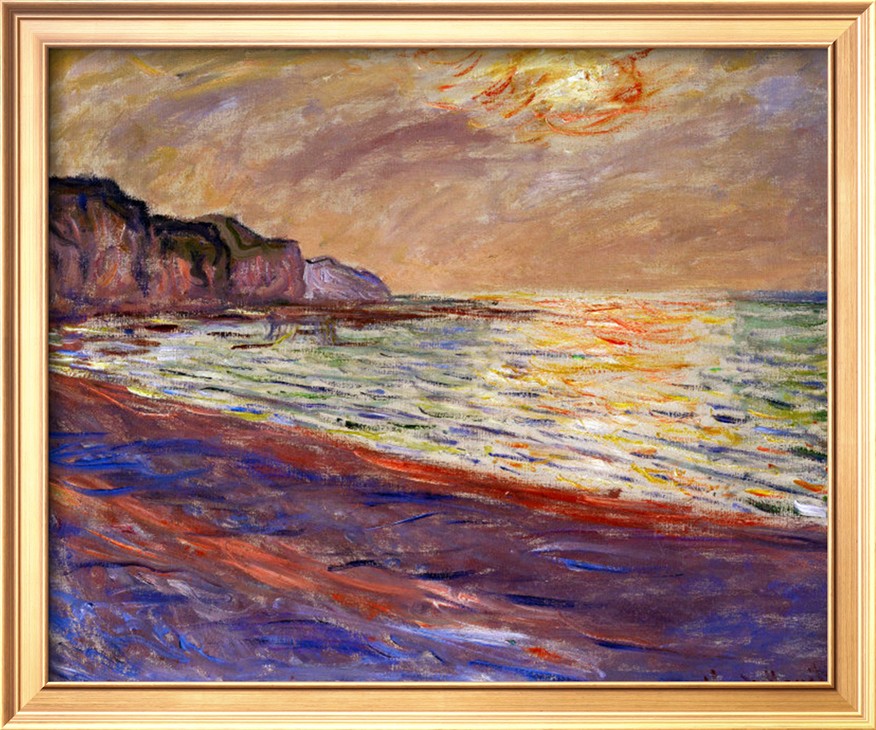 Beach At Pourville, Sunset, 1882-Claude Monet Painting